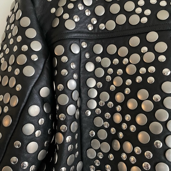 Belle Veré studded leather jacket Medium - Picture 7 of 8